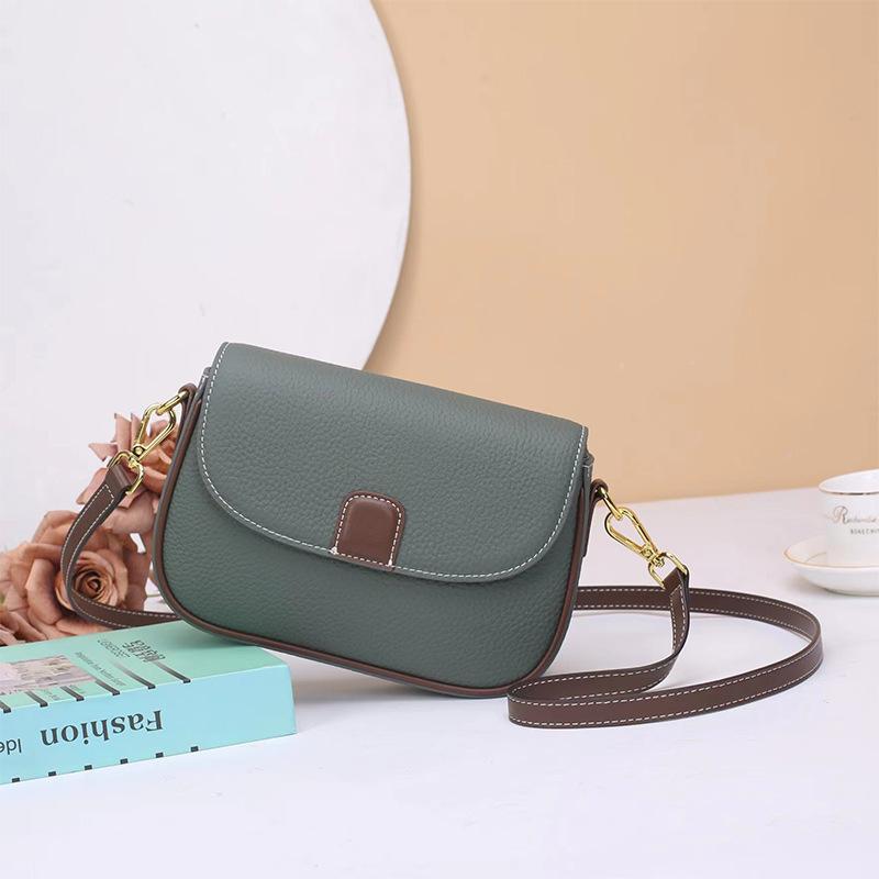 Top Layer Cowhide Single Shoulder Small Bag 2025 New Crossbody Bag Simple Elegant Women's Bag Fashion Genuine Leather Women's Bag
