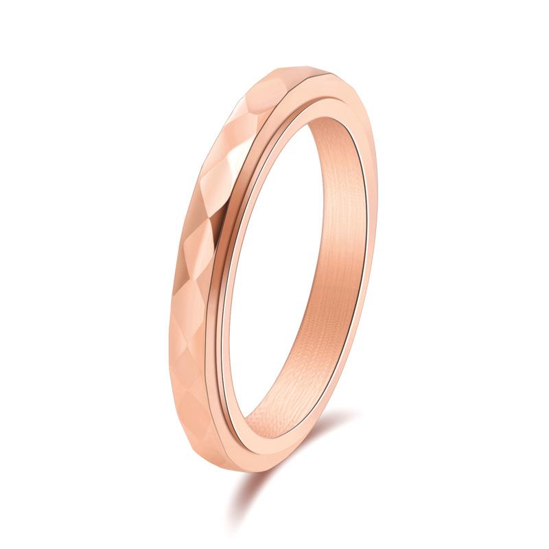 Trendy Rotating Geometric Ring 18K Gold  Slim Stackable Band Unique Minimalist Jewelry for Women Anniversary Gift 2025