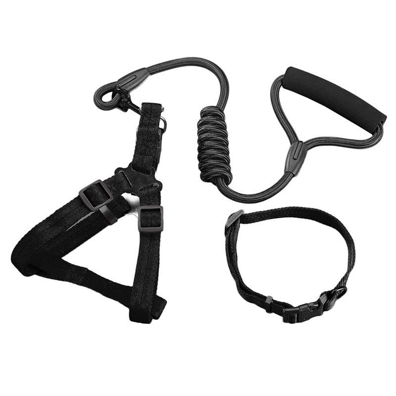 Colored Dog Leash Dog Chain Large Dog Teddy Golden Retriever Chest Strap Collar Three-piece Pet Supplies