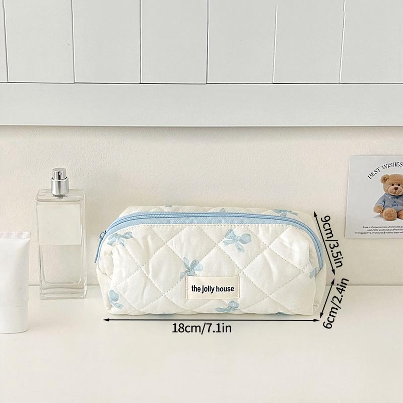 Make-up-Aufbewahrungstaschen mit Blumendruck, für Damen und Mädchen, Reise-Kulturtasche, Make-up-Tasche, Organizer, Kosmetiktasche, Reißverschluss, gesteppte Tasche
