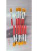 Red Handle Nylon Bristle Flat Oil Paint Brush for Gouache, Watercolor & Acrylic