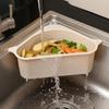 Kitchen Sink Triangle Drain Basket Plastic Food Vegetables Peel Egg Filter Storage Organizer Kitchen Shelf Rack Drainer