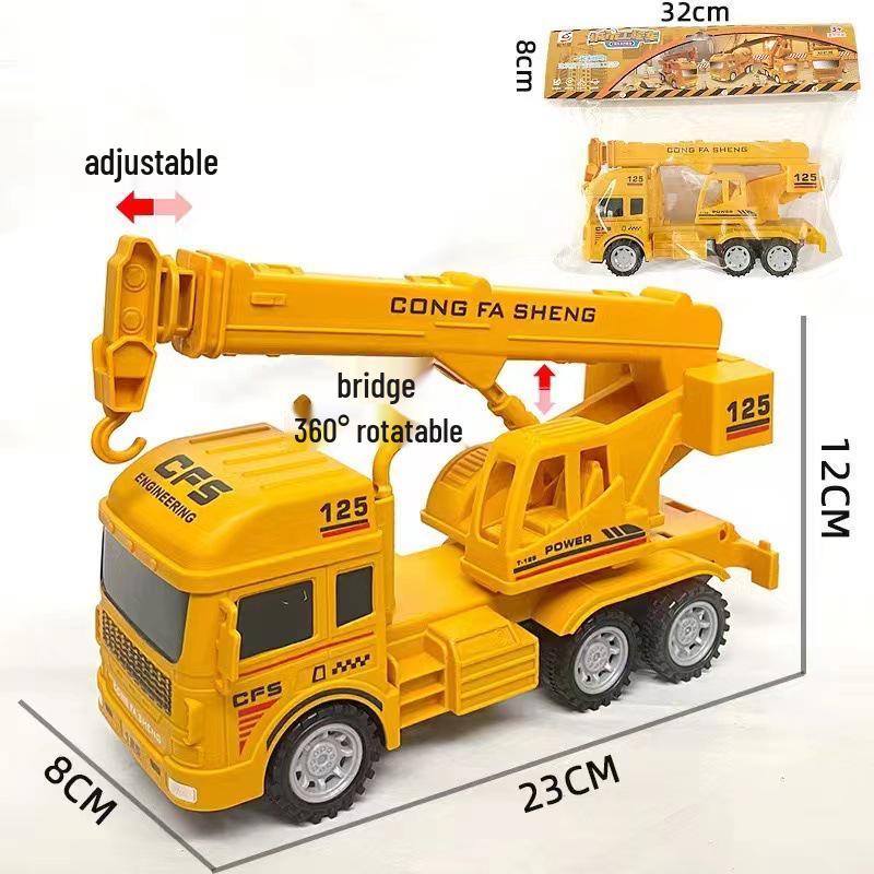 Kids' Pull-back Fire Truck Engineering Toy Set with Gift Box