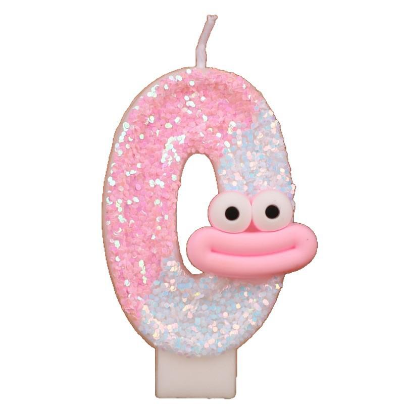 Sausage Mouth Cartoon Number Birthday Candle Cake Decoration Holiday First Birthday Celebration Handmade Candle 0-9diy