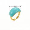 Gold Plated Brass Enamel Ring Enamel Drip Glaze Finger Ring Fashion Open End Ring  For Women