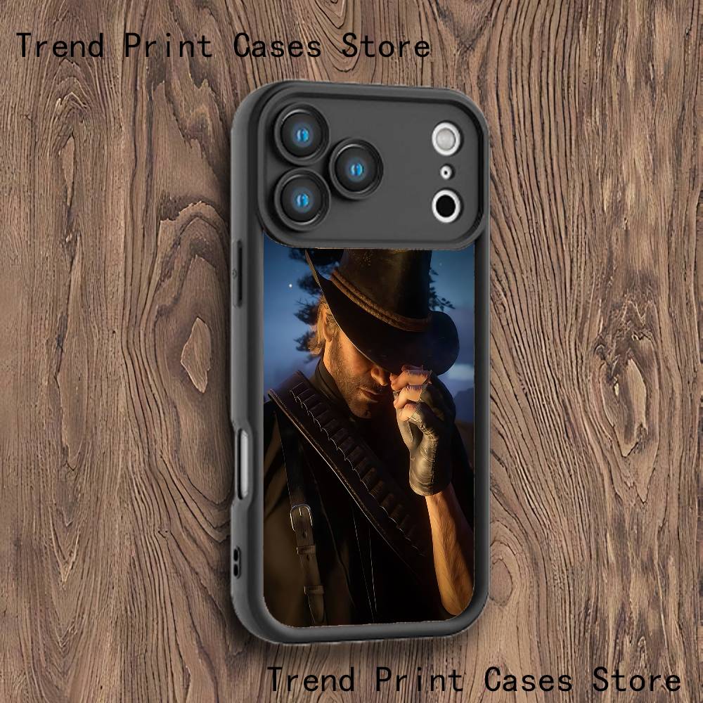 A-Arthur M-Morgan Phone Case For iPhone 17,16,15,14,13,12,11,Pro,Max,Plus,X,XS,SE4,E,Mini Black Thickened border Case