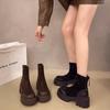 Height-increasing women's thin boots women's new autumn and winter versatile short boots versatile thick-soled medium tube Martin boots tide