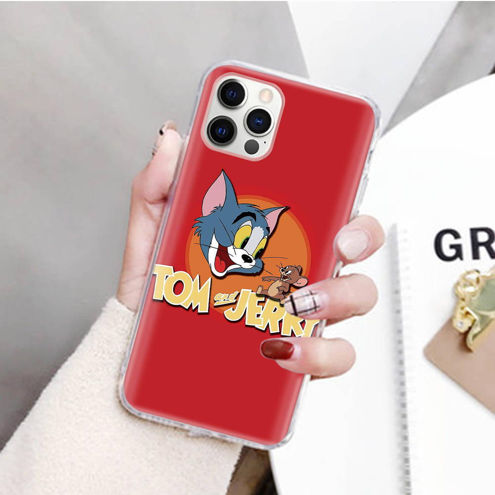 JT49 Tom and Jerry Transparent Case for Samsung A04 A14 A23 M33 M53 Realme 10 9 C35 C55 VIVO Y02 X80 Infinix Hot 30 Note 11 Tecno Spark 8P Pro