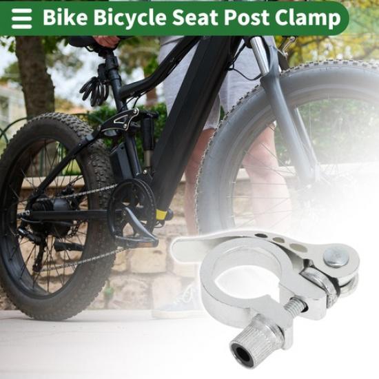 Bike Bicycle Seat Post Clamp Seatpost Collar 254mm Aluminum Alloy Silver