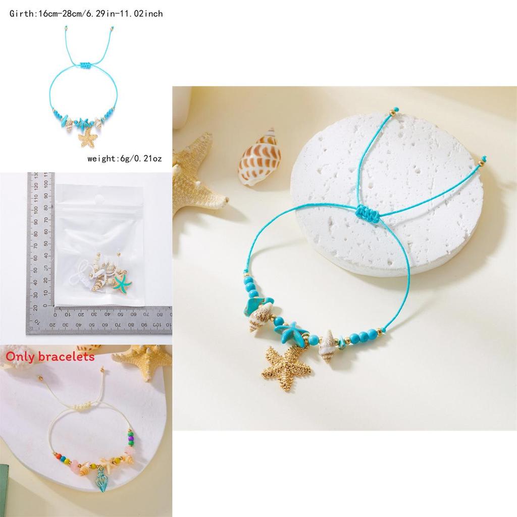 Bohemian Seashell Bead Bracelet With Electroplated Zinc Alloy For Summer Beach Resort Gift For Women