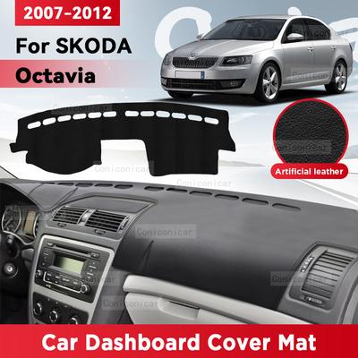 For SKODA OCTAVIA 2007-2012 Car Dashboard Cover Mat Sun Shade Pad Avoid Light Mat Instrument Carpet Protection Accessories