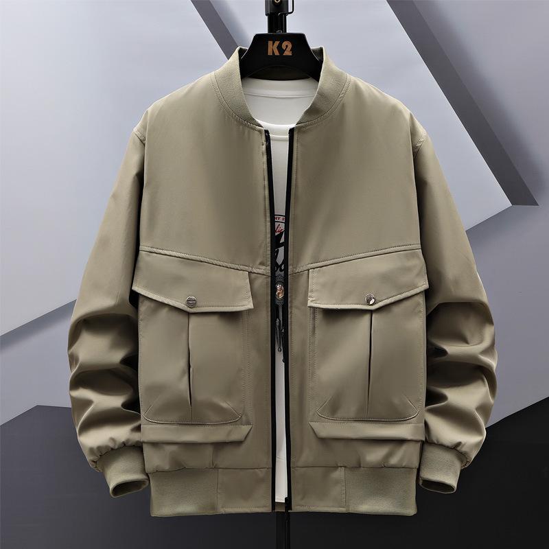 

Весенне-осенние новые мужские куртки, повседневные универсальные куртки-бомберы со стойкой, мужские куртки карго, свободные куртки-топы 5XL