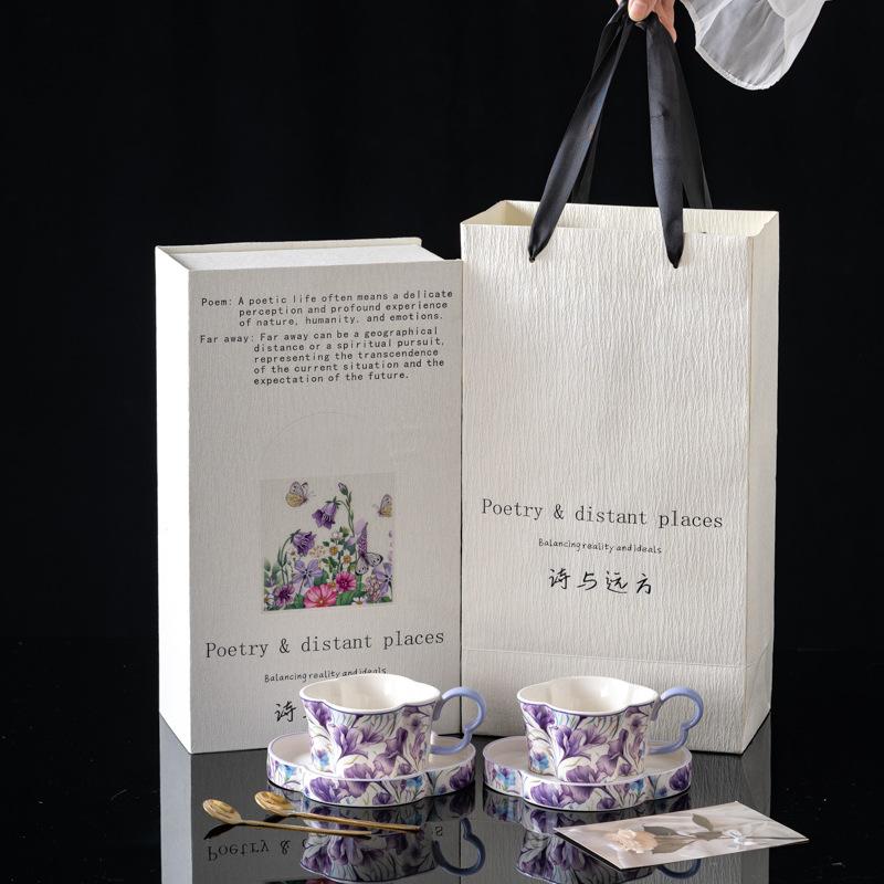 Поэзия И Расстояние  Мечтающая Роза  Подарочная Кружка Ко Дню Рождения Для Девушки Свадьба Помолвка Кофейная Кружка Подарочная Коробка Нишевая 21.3x12.6x36.9cm