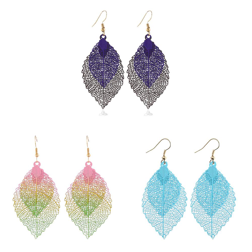 Set di 3 orecchini a goccia vuoti color caramella per donna Boho Etnico Lunghi Pendenti Statement Gioielli da Matrimonio