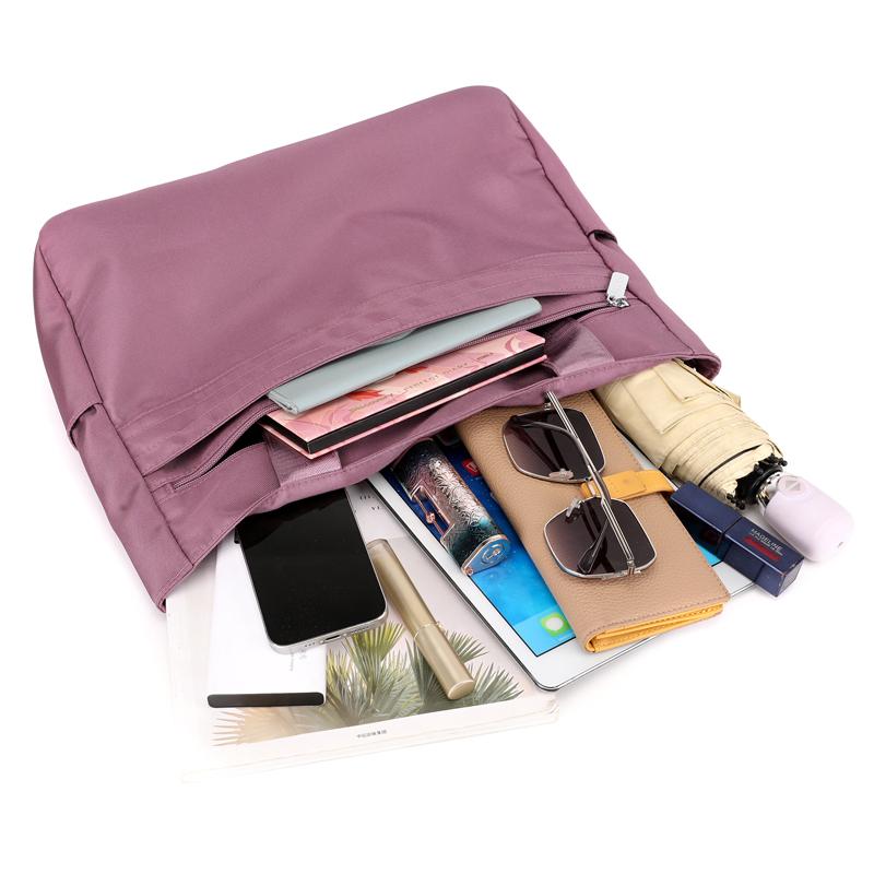 Women's Bag Lightweight Nylon Tote Bag Men Solid Color Shoulder Bag