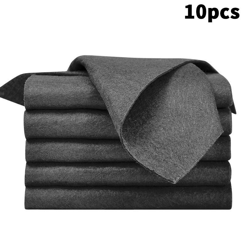 

10 Pcs/Set Thickened Cleaning Cloth No Trace No Watermark Reusable Microfiber Rag Quickly Clean Towels Scouring Pad чёрный