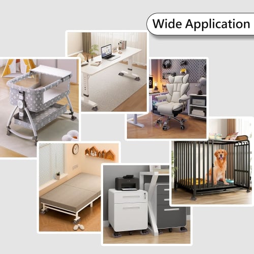 JUTOSU Caster Stoppers, Set of 4, Rubber Caster Chair Stoppers, Anti-Slip, Quiet, Vibration Absorbing, Scratch-Resistant, Protective Pads for Furnitur