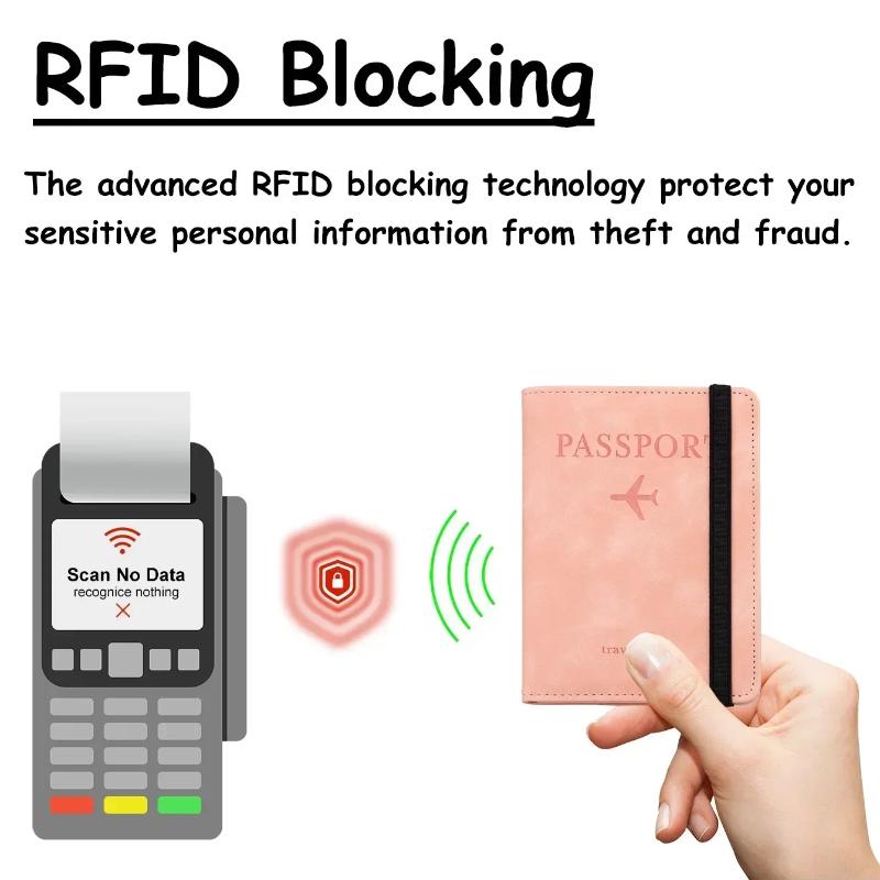 Women Men RFID Vintage Business Passport Covers Holder RFID Blocking Leather Card Case Passport Holder Cover Wallet Travel Accessories