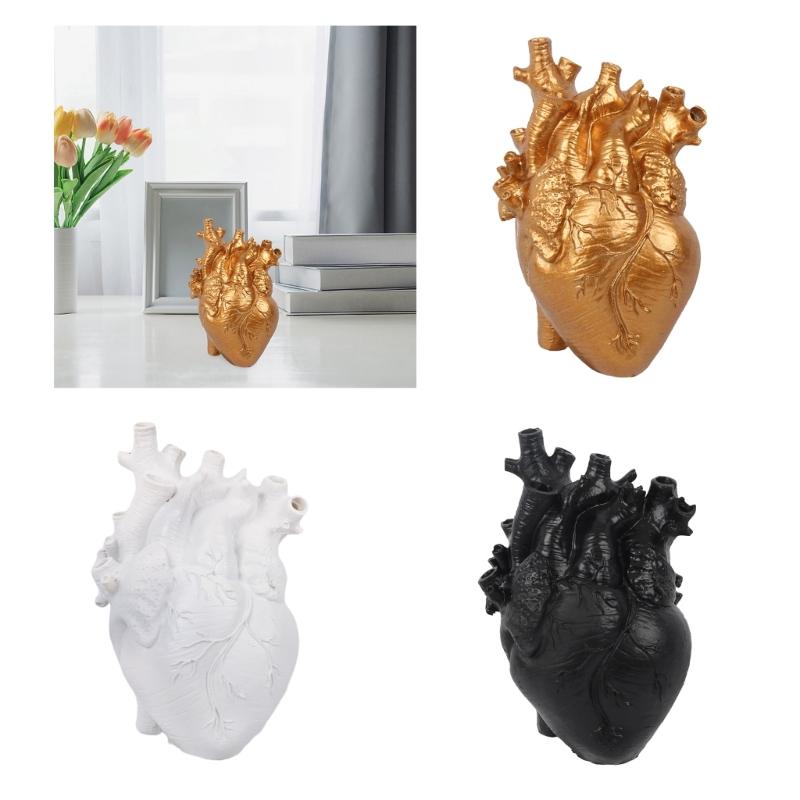 Realistic Heart Sculpture Home Office Desk Ornaments Heart Figurine Creative Resin Heart Statue Miniature Heart Figurine