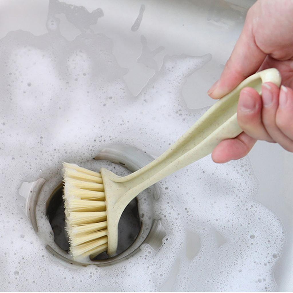 Kartáč na hrnce s dlouhou rukojetí Multifunkční myčka na nádobí Domácí drátěnka pro čištění kuchyňského hrnce, pánve, dřezu