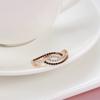 Trendy Full Black With White Natural Zircon Rings For Women Fine  Rose Gold Color Geometric Daily Accessories Jewelry