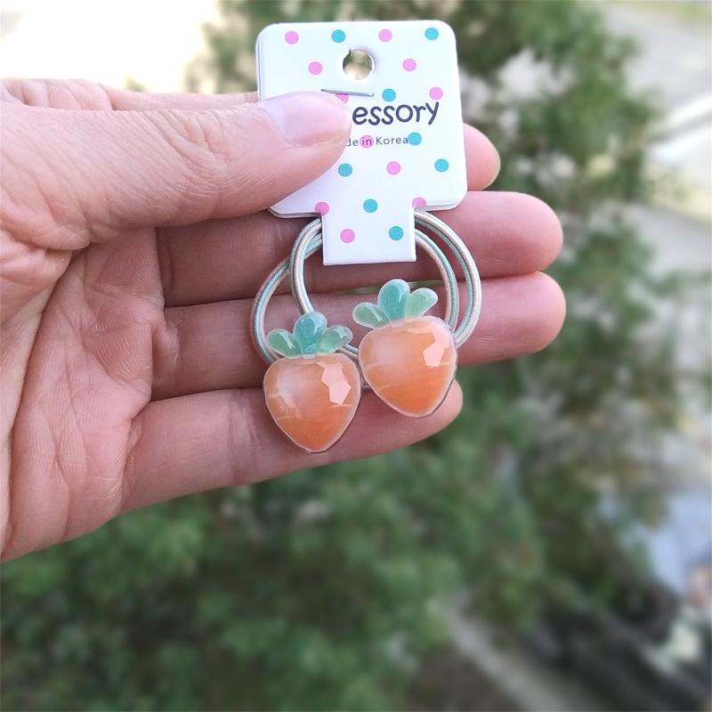 

2 шт. Новые милые персиковые грибы, головной убор принцессы, мультяшные детские эластичные резинки для волос, детские веревочки, аксессуары для девочек, детский головной убор