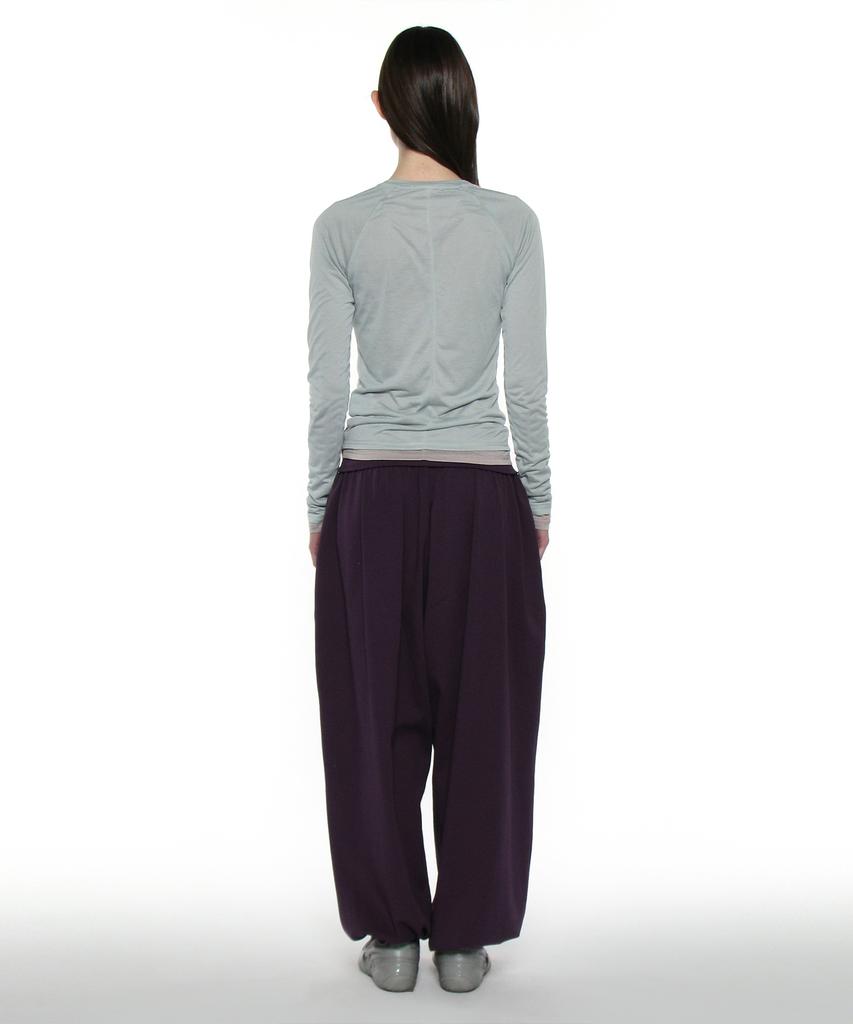 PARTIMENTO WOMEN Pwc Sheer Raglan Stitch Long Sleeve Tee_Mint