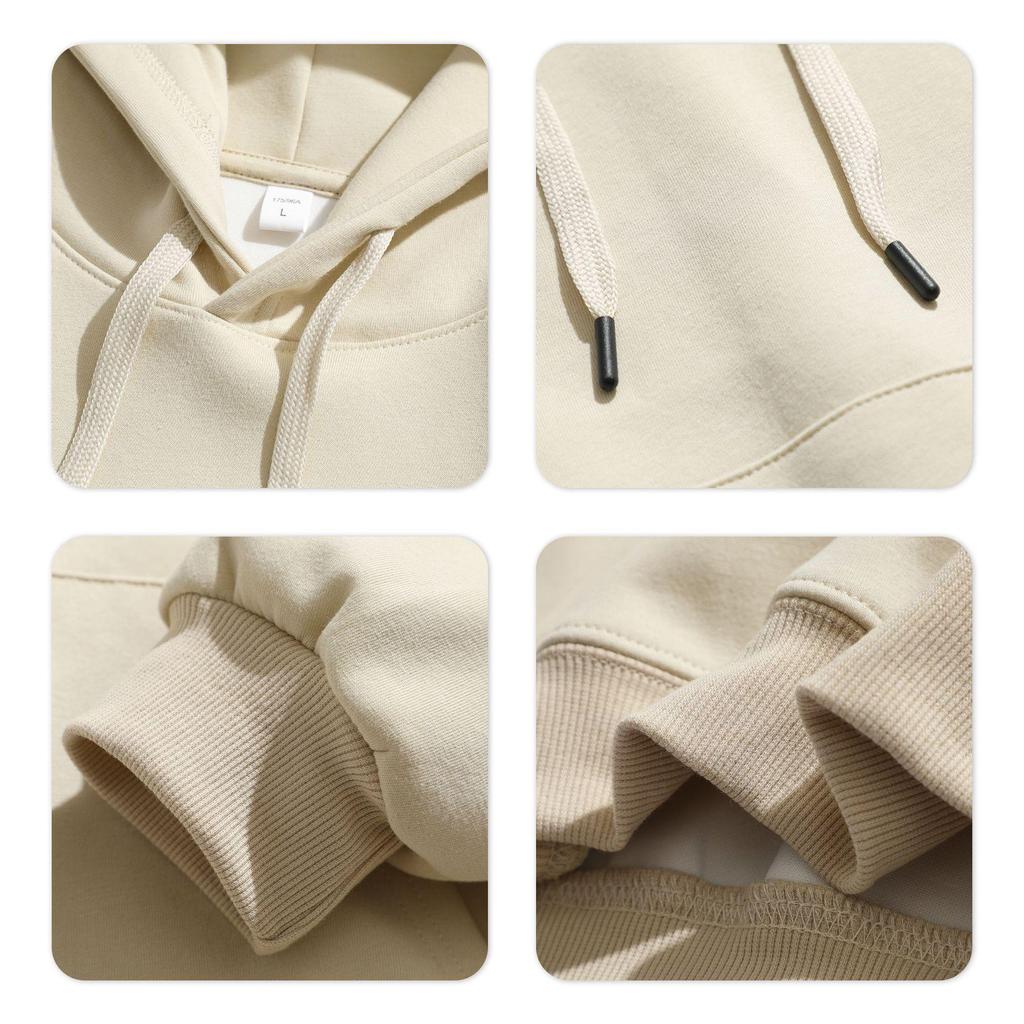 ACU Men's Clothing | 340G Heavy Japanese Cotton Hooded Sweater for Men - Autumn/Winter Loose Casual Trendy Jacket