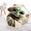 Yoda,Heart Emojis Fully automatic themed umbrella - 8 ribs durable iron frame, tri-fold compact design, perfect as a gift, travel umbrella,