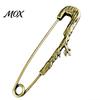 Bronze Safety Pin Vintage Pin, Large Feather Bird Leaf Flower Lapel Brooch Men Women for Coats, Jackets, Hats, Bags