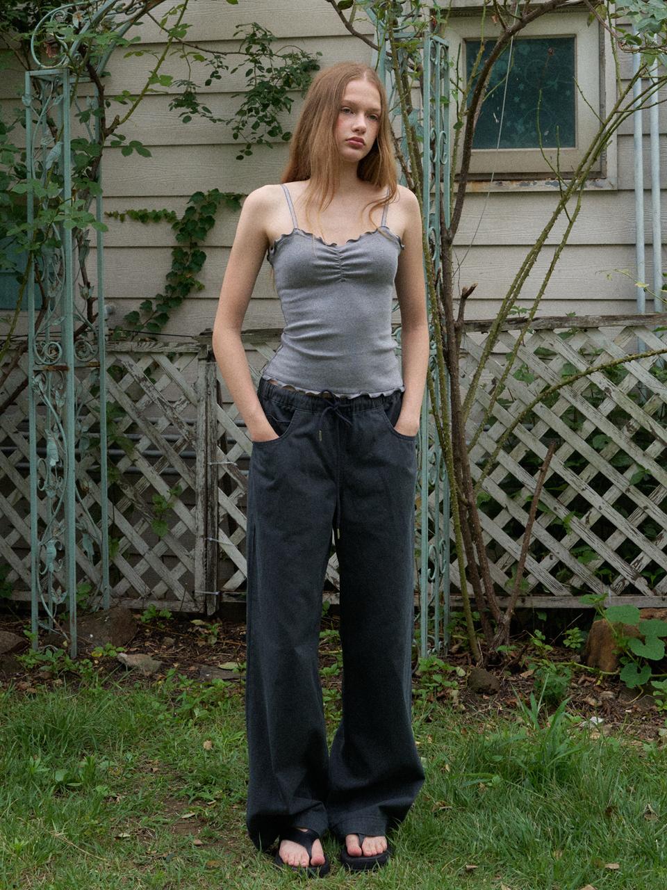 Heatherment Fairy Shirred Camisole (Charcoal) Charcoal/Os