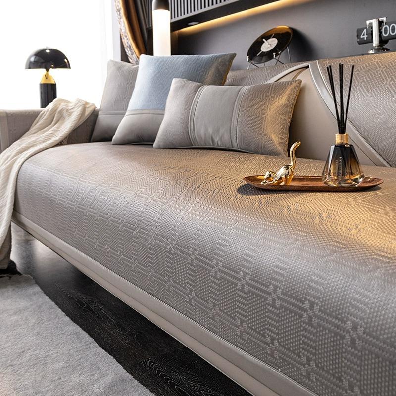 

Ice Silk Sofa Cushion, Simple And Modern High-End Non-Slip Leather, Sofa Cover Leather, Light Luxury Summer Mat Cushion 70*70cm