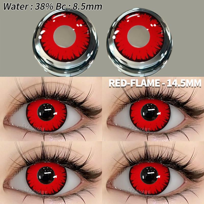 EYESHARE DEMON Red Cosplay Contact Lenses for Eyes Blood-red Pupils Halloween Eye Lens White/Black Softlens