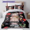 Cartoon Pattern Bedding Quilt Set Quilt Cover Pillowcase Home Decoration Birthday Gift (1 * duvet cover + 2 * pillowcase, without core)