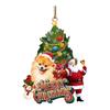 Fun Festive And Cartoon Dog Santa Hanging Ornaments For Christmas Tree And Decoration Vehicle