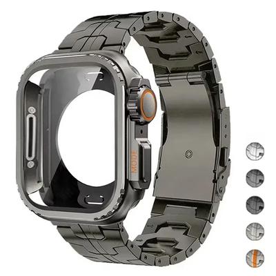 Gehäuse + Titanarmband für Apple Watch 45mm 44mm Vollabdeckungs-Metallgehäusearmband für Iwatch Serie 9 8 7 6 SE 5 Zum Ändern in Teile