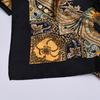 Big Cashew Flower Print Hair Scarf Sun Protection Imitation Silk Square Smooth Retro Neckerchief Scarf for Outdoor