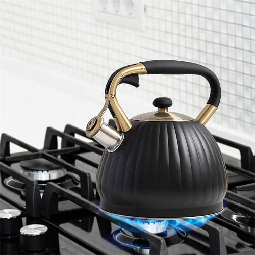 3.5L Whistling Kettle, Stainless Steel Wide Mouth Kettle, Boils Hot Water, Large Capacity, Family Use, Gas Stove and Induction Compatible, Commercial