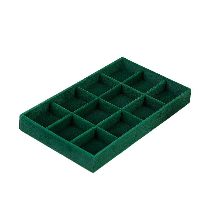1PC, Flocking Jewelry Box Jewelry Tray, Color: Green