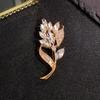 Elegant Artificial Crystal Tulip Flower Brooch