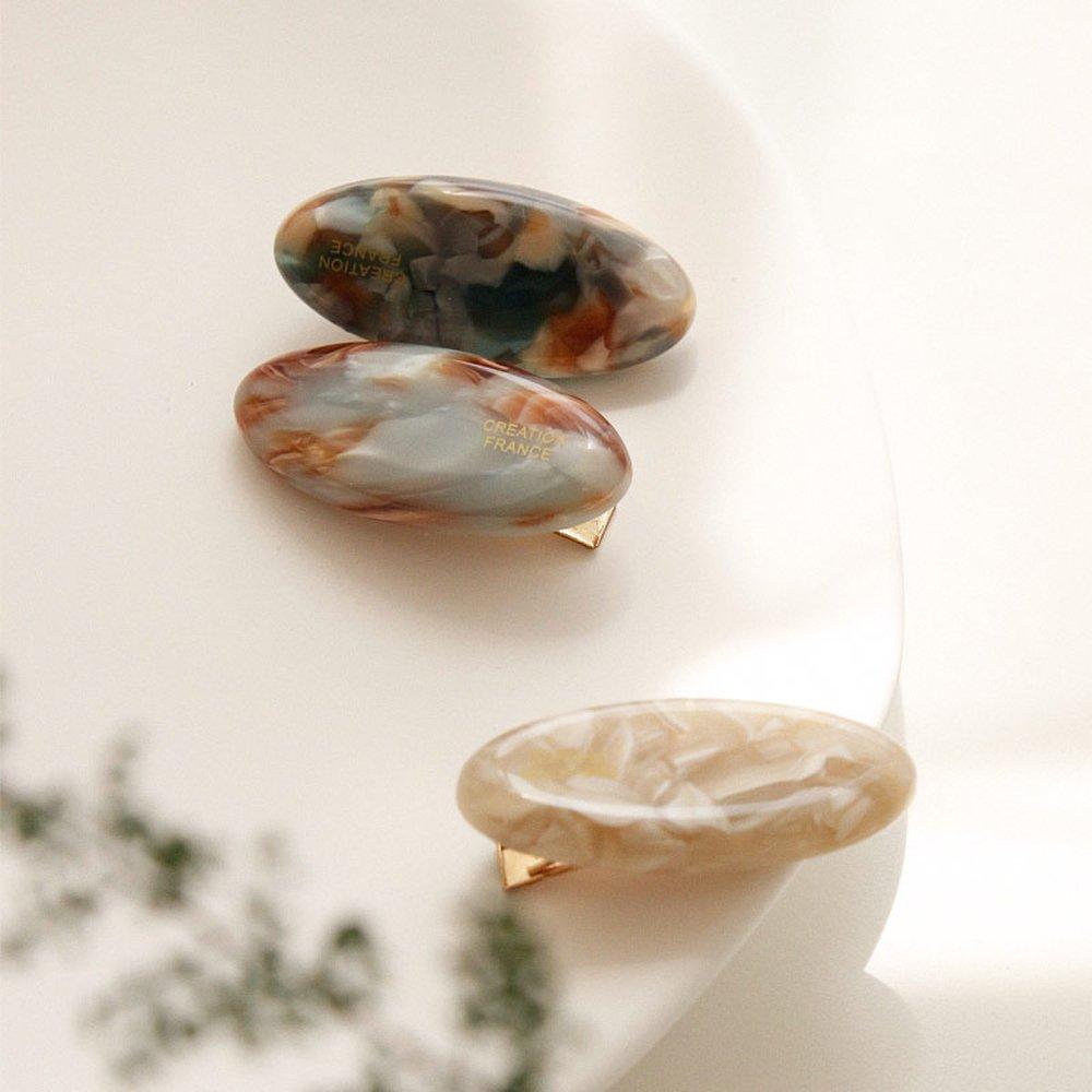 

Jlauren French Marble Pebble Mini Hair Clip H01237 Marble Green