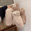 Warm Winter Plush Bear Mittens - Cute, Funny, Thickened Cold-Proof Gloves for Women & Students, Ideal for Outdoor Cycling