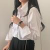Ladies' Shirt Comfortable and Versatile Early Fall Short Section Inside The White Shirt Female Long-sleeved Shirt Temperament Elegant Fashion Top