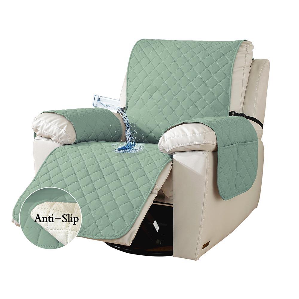 Waterproof Sofa Cover Grid with Pockets Protector for 1/2/3 Seat Armchair Recliner Multi-Color Stain-Resistant Couch Cushion