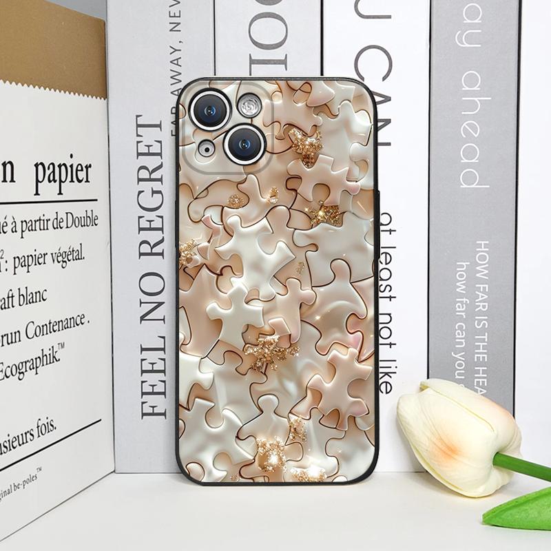 Stylish Artistic Puzzle Pattern Phone Case for iPhone 17 16 12 11 14 Plus 13 15 Pro Max Mini X XS Max XR Shockproof Soft Covers