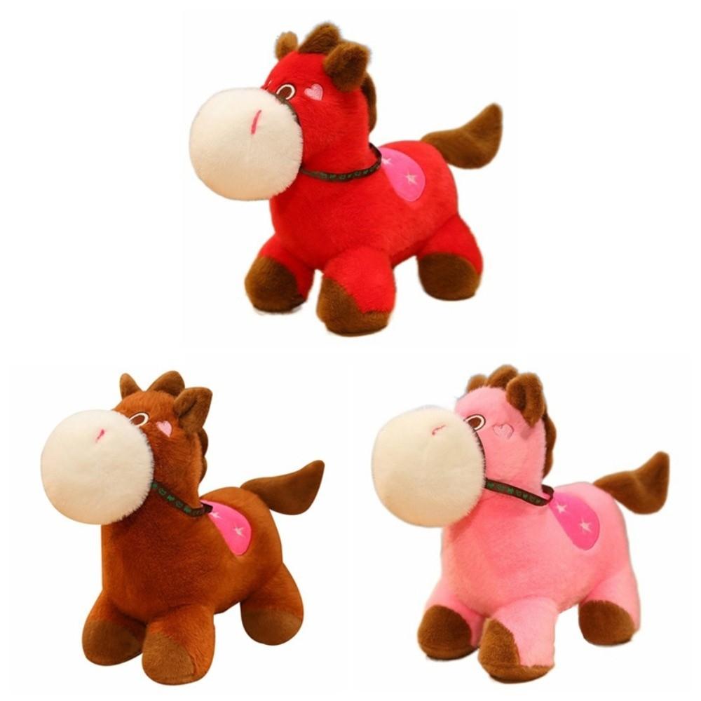 Mascot Dolls 2026 Horse Plush Doll Good Luck Zodiac Pony Figurine Year of Horse