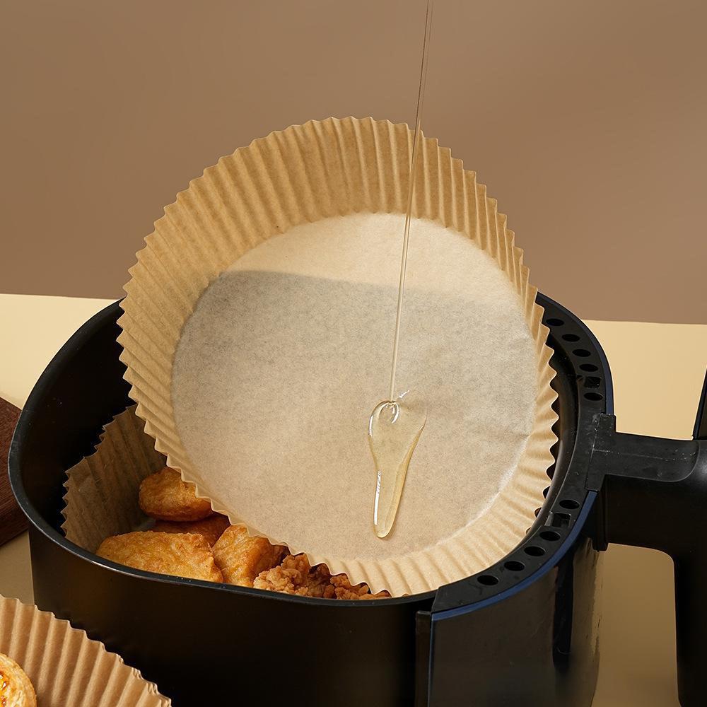 Hitzebeständige quadratische Heißluftfritteusen Ölabsorbierende Backpapier-Schalen