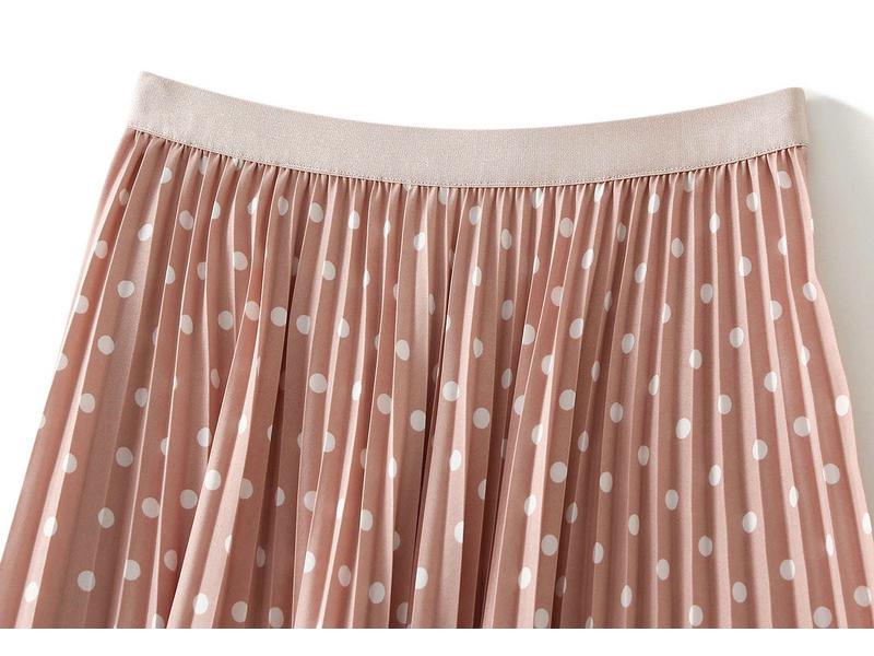 Elegant Polka Dot A-Line Pleated Skirt for Women - 2026 New Style, Casual & Slimming