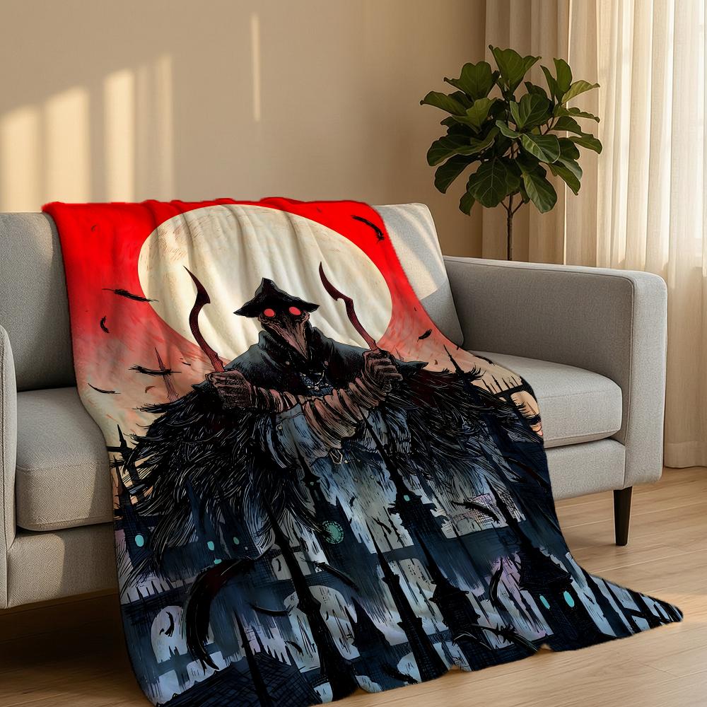 Game B-Bloodbornes Throw Short Plush Throw Blanket Soft Skin-Friendly Multi-Scene Home Office