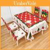 Christmas Cartoon Chair Covers And Tablecloths Set With Elastic Fit For Holiday Home Decor